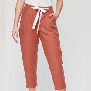 Wilfred Aritzia Allant Linen Pants Rust Color Size 8